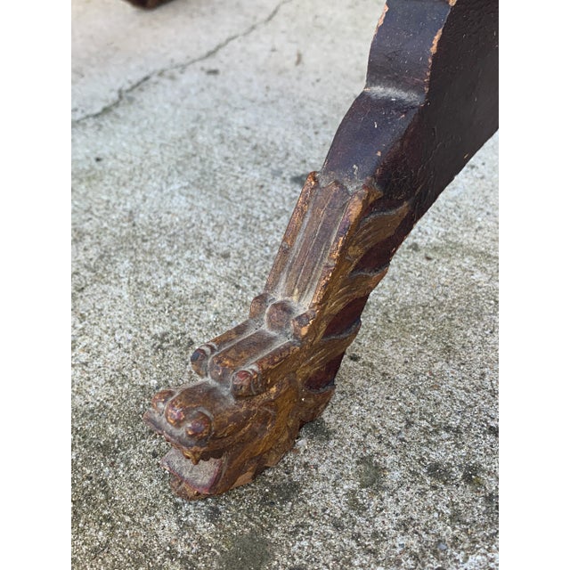 Black Antique Regency Chinoiserie Black Lacquered Nesting Tables With Carved Dragon Feet For Sale - Image 8 of 12