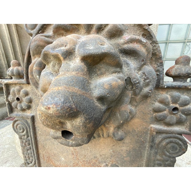 Early 20th Century Cast Iron Lion Architectural Fountain Back For Sale - Image 16 of 17