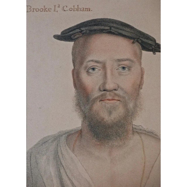 18th C. Bartolozzi Portrait of Brooke Cobham From a 16th Century Holbein Drawing, 1796 For Sale - Image 4 of 8