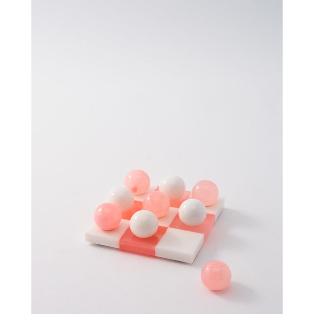 Skilled artisans carved this luxury tic-tac-toe set from Italian Alabaster, a natural stone native to Volterra, Italy....