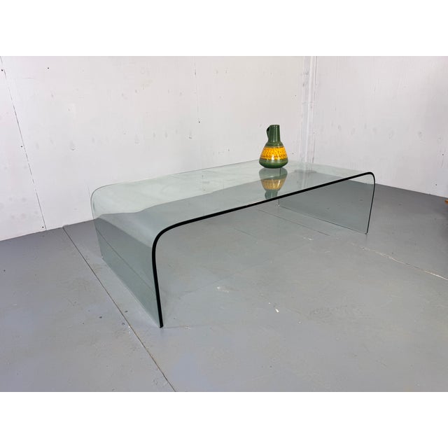 Glass Modern Italian Glass Waterfall Side Table from Fiam, 1980s For Sale - Image 7 of 10