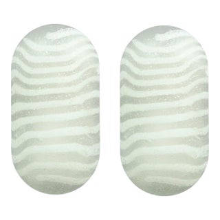 Vintage Striped Glass Wall Lamps From Peill & Putzler, Germany, 1970s - a Pair For Sale