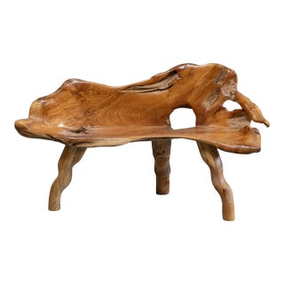 Reclaimed Teak Root Bench For Sale