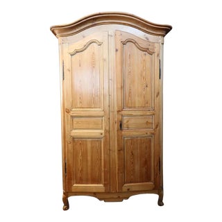 Large 19th Century French Provincial Louis XV Style Pine Armoire For Sale