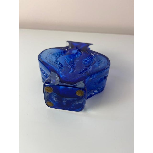 Blue Vase with Engraving by Ingrid Glas, 1960s For Sale - Image 4 of 11
