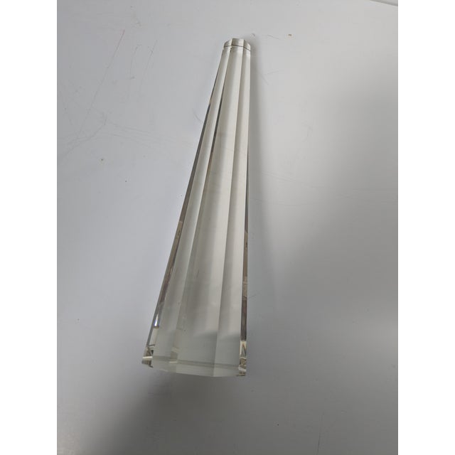 Contemporary Large Mid 20th Century Crystal Glass Obelisk For Sale - Image 3 of 12