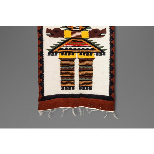1970s Meso-American Aztec Hand-Woven Tapestry Folk Art / Wall Art, Mexico, C. 1970's For Sale - Image 5 of 10