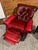 Barcalounger Barcalounger Full Crimson Leather Recliner For Sale - Image 4 of 4