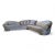 Postmodern Curved 2pc Sectional Sofa Styled After Carsons Newly Reupholstered in Champagne Velvet Fantastic postmodern 2...