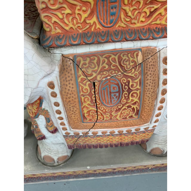 White Vintage Chinese Elephant Garden Seat For Sale - Image 8 of 10