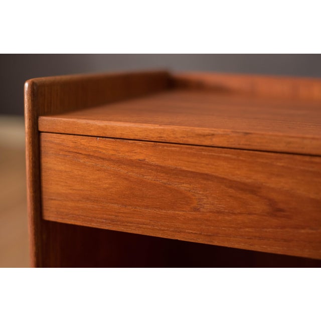 Vintage Danish Teak Bedside Nightstand End Table by Søborg Møbler For Sale - Image 14 of 18