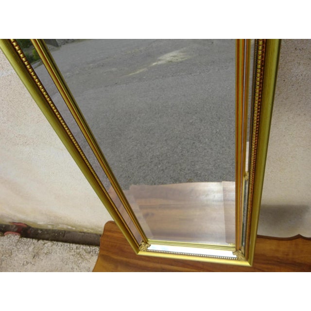 Gold Golden Mirror with Beaded Frame and Fleur-de-Lys, 1980s For Sale - Image 8 of 15
