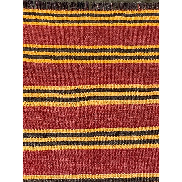 Vintage Handwoven Persian Meymana Kilim Rug 5'7" X 7'3" For Sale - Image 4 of 5