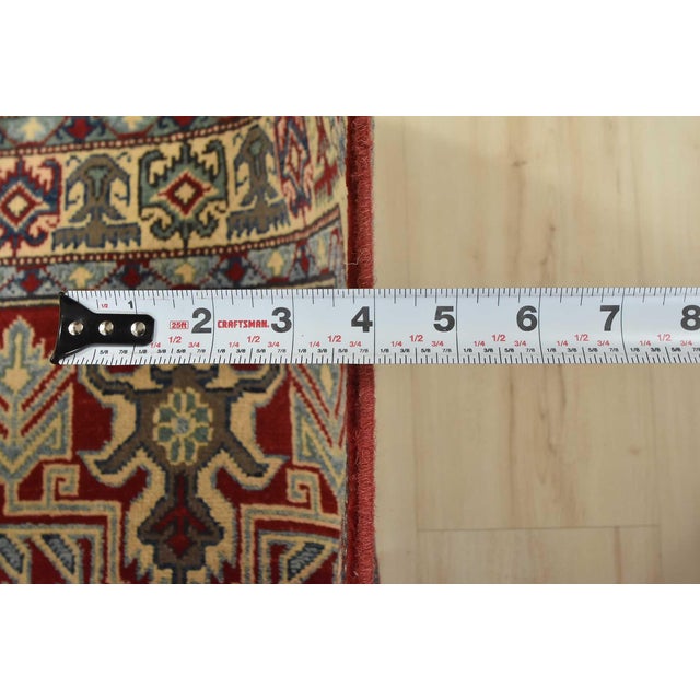 Kazak Runner 2'9'' X 9'8'' Red Wool Tribal Hand-Knotted Oriental Rug For Sale - Image 10 of 12