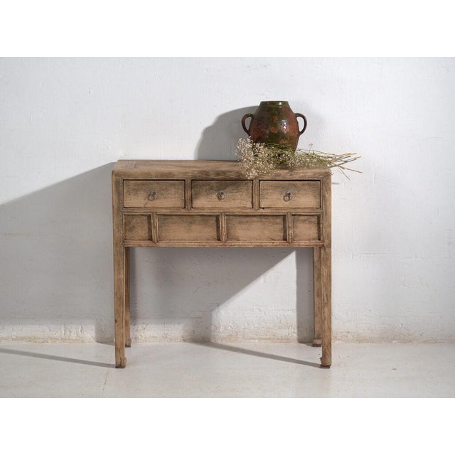 Antique Chinese Shandong Qing Dynasty Console Table in Fir For Sale - Image 9 of 11