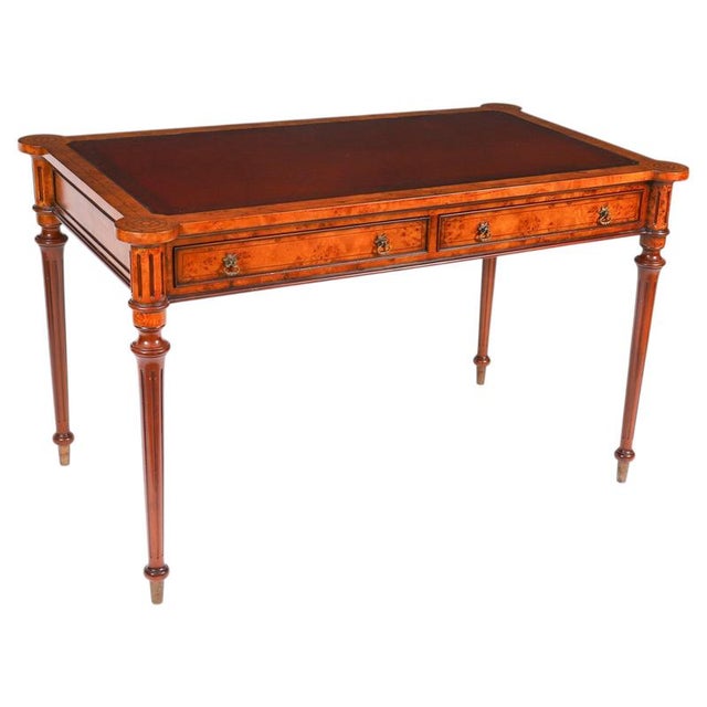 Vintage Birdseye Maple Desk in the style of Gillows, 20th Century For Sale - Image 17 of 17