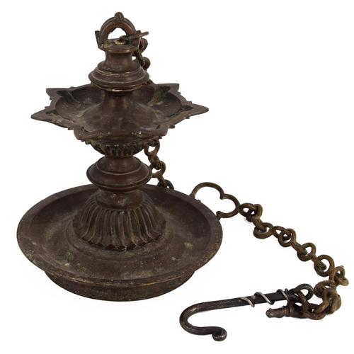Goldenrod Modern Bronze Oil Lamp from Aceh, Indonesia, 20th Century For Sale - Image 8 of 8