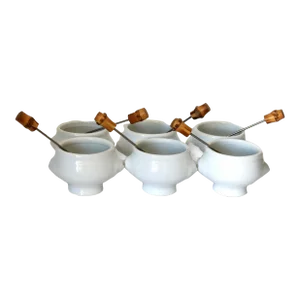 Midcentury French French Pot Au Chocolat Set, 12 Pieces