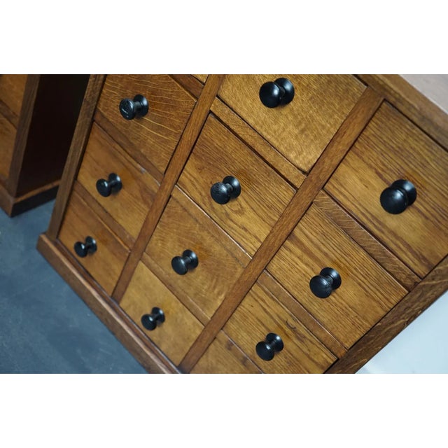 Vintage French Oak Apothecary Cabinet, 1930s For Sale - Image 11 of 17