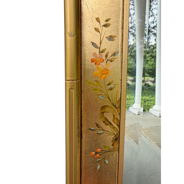 La Barge Giltwood Hand-Painted Floral Chinoiserie Mirror | Artist Signed P. Tacktor For Sale - Image 10 of 15