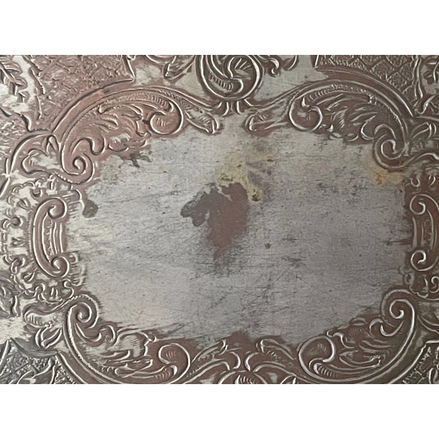 Silver Large Mid Century Silver Tray From Sheridan For Sale - Image 8 of 10