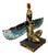 1990s Hand Painted Resin Egyptian Goddess Tabletop Sculpture of Winged Deity Isis For Sale