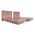 Postmodern Pink Gloss Laminate and Oak Twin Size Platform Beds - A Pair For Sale