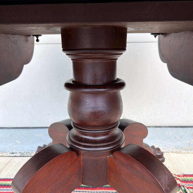 Antique Philadelphia Neo-Classical Mahogany Drop Leaf Breakfast Table, Stamped "h.w", Circa 1810s For Sale - Image 9 of 12