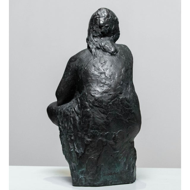 Swedish Brass Statue of a Sitting Woman by Thure Thörn, 1960s For Sale - Image 4 of 10