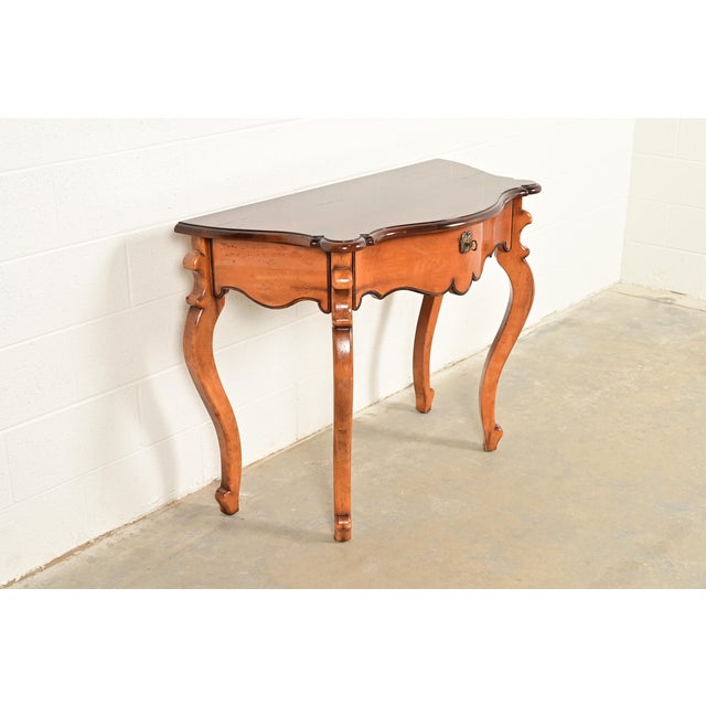 Baker Furniture Company Baker Furniture Italian Provincial Louis XV Carved Maple Console or Entry Table For Sale - Image 4 of 13