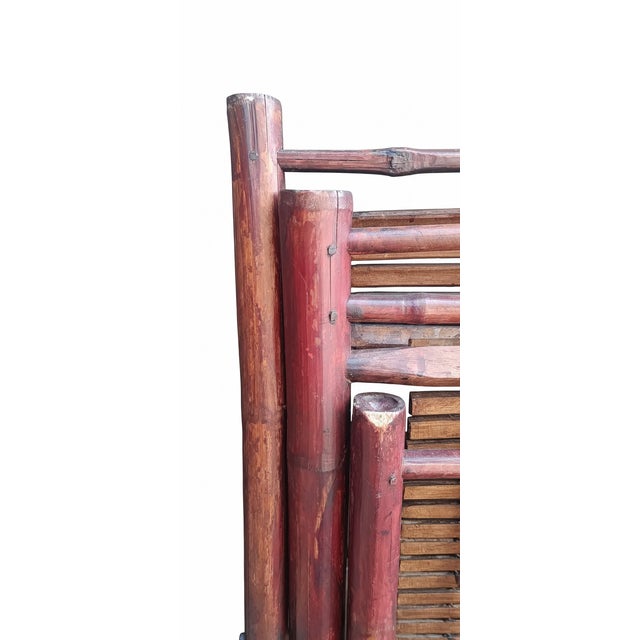 Bamboo and Wooden Slats Deck Chair, 1970s For Sale - Image 4 of 14