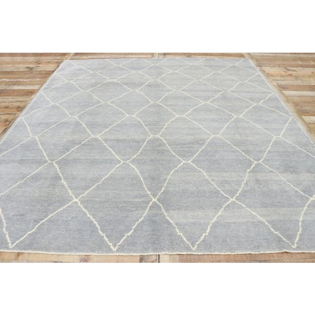 Textile Contemporary Gray Moroccan Style Rug - 08'03 X 09'00 For Sale - Image 7 of 9