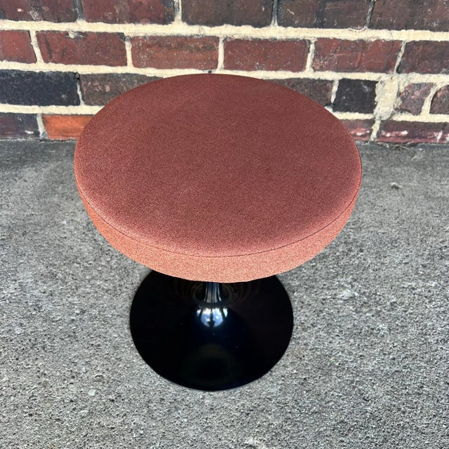 Mid-Century Modern Saarinen for Knoll Tulip Swivel Stool Black Base For Sale - Image 3 of 10