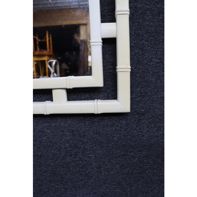 Late 20th Century Drexel Attributed Hollywood Regency Faux Bamboo Wall Mirror For Sale - Image 5 of 10