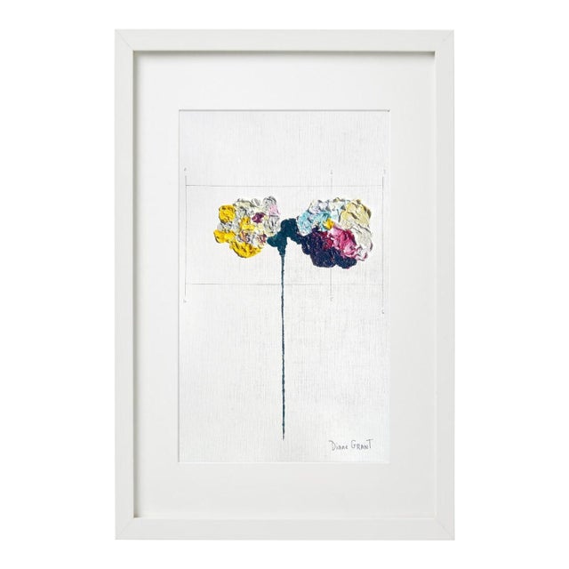14.2" by 18.9" Framed Organic Modern Original Flower Painting by Diane Grant For Sale