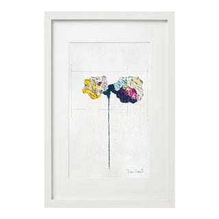 Framed Organic Modern Minimalist Flower Study | Botanical Painting | Herbarium Wall Art For Sale
