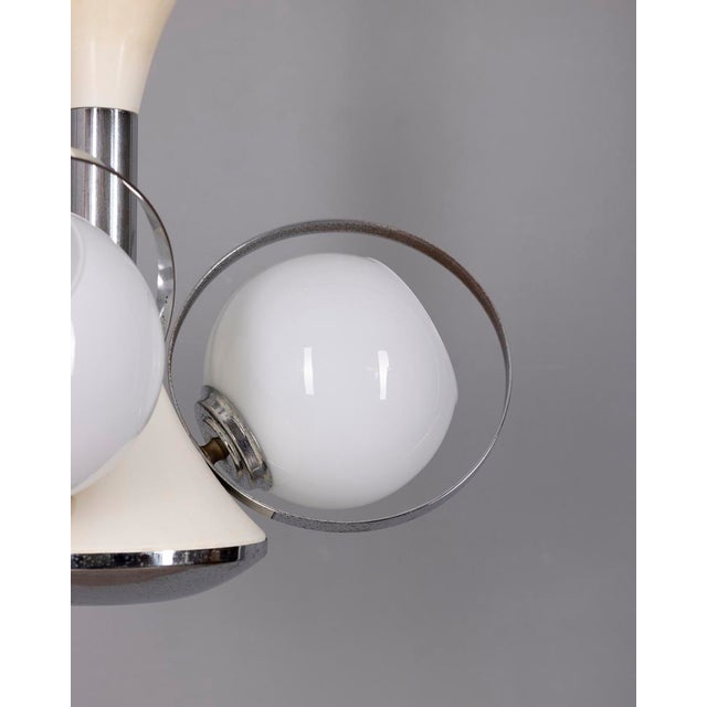 1970s Vintage Space Age Italian Chandelier with Glass Lights, 1970s For Sale - Image 5 of 9
