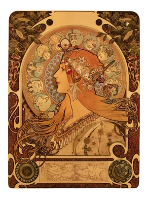 1993 After Alphonse Mucha Large Poster for the Periodical "La Plume", First German Edition