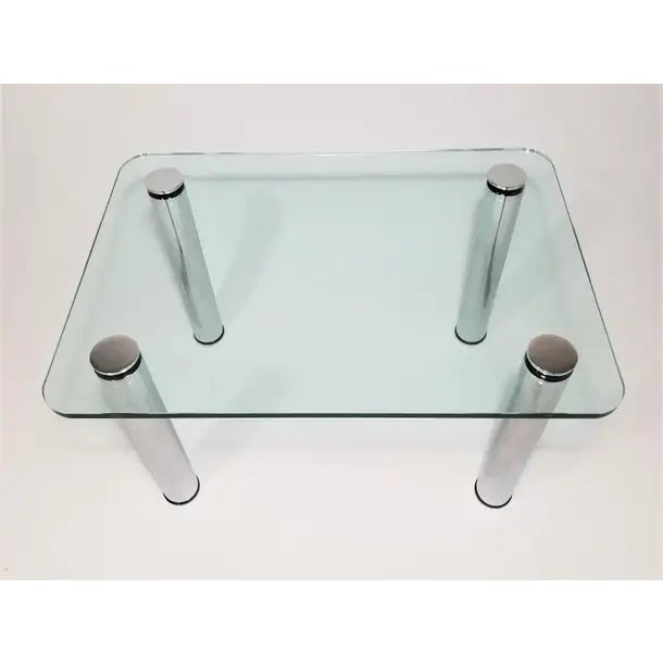 Late 20th Century Glass and Chrome End Table or Coffee Table Attributed to Pace Collection For Sale In Philadelphia - Image 6 of 12