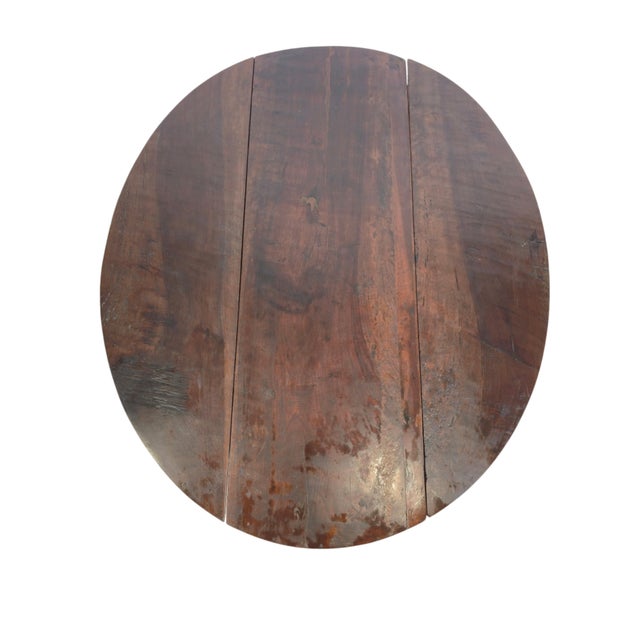 Brown Italian Renaissance Oval Walnut Drop-Leaf Dining Table, 1700s For Sale - Image 8 of 9