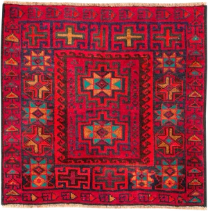 Vintage Central Asian Turkman Rug - Size: 2' 9" X 2' 10"