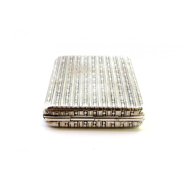 Silver Matchbox with Raised Strips For Sale - Image 6 of 9