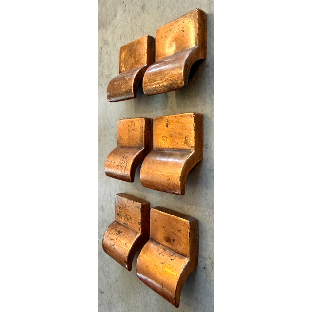 Metal Set of 10 Copper Heavy Cabinet Pulls & Handles From 30's For Sale - Image 7 of 9