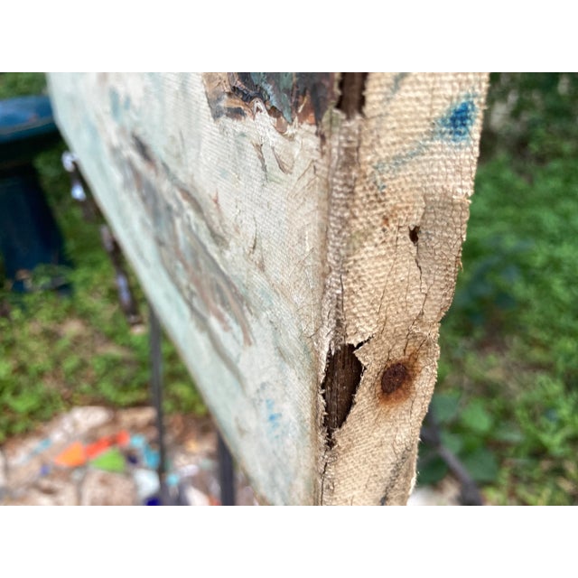 1950s Original Oil Painting on Canvas 'Lapin Agile in Snow', Montmartre Paris Cabaret, Early-Mid 20th Century, Signed For Sale - Image 5 of 13