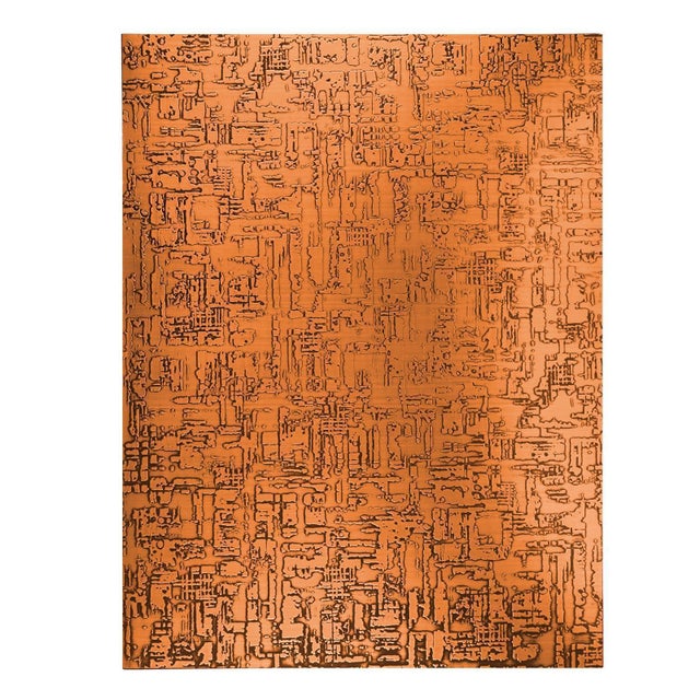 Copper Large Wall Object in Etched and Patinated Copper, 1960s For Sale - Image 8 of 8