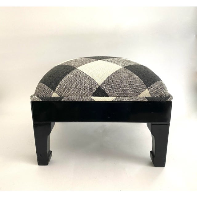 Modern Black Lacquered Ottoman For Sale In Los Angeles - Image 6 of 8