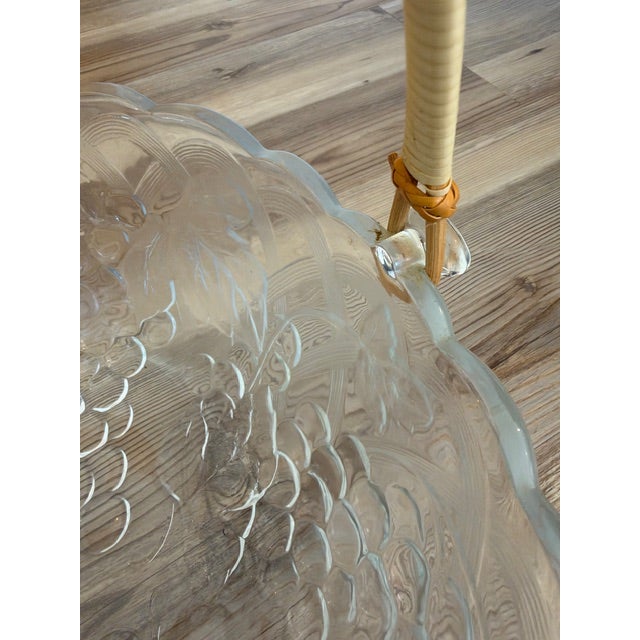 Vintage Clear Pressed Glass Fruit Basket Bowl For Sale - Image 10 of 11