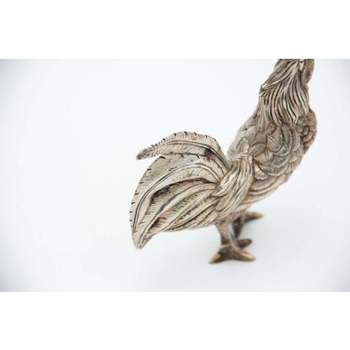 Miniature Silver Rooster with Low Reliefs For Sale - Image 3 of 5