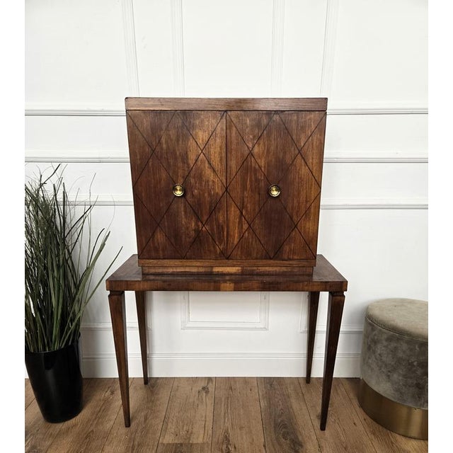 Vintage Italian Walnut Bar Cabinet, 1950s For Sale - Image 9 of 11