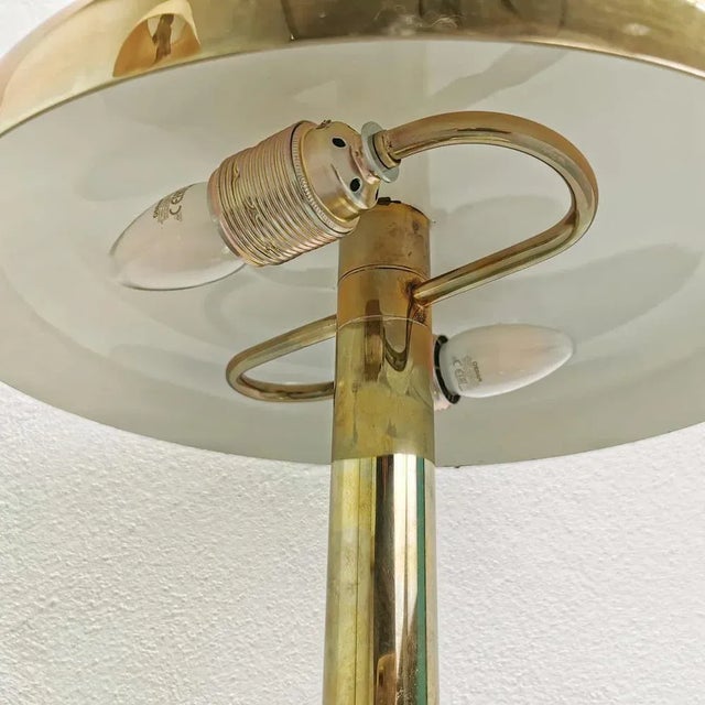 Vintage Art Deco Mushroom Lamp in Brass For Sale - Image 4 of 7